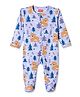 Babyhug Cotton Knit Full Sleeves Footed Sleepsuit with Cub Print - Lavender