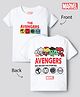 Bonfino Marvel Cotton Knit Half Sleeves T-Shirts with Front and Back Avengers Print - White