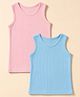 Babyhug Cotton Knit Sleeveless Solid Thermal Inner Wear Pack of 2 - Pink & Blue
