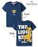 Babyhug Disney Single Jersey Knit Half Sleeves T-Shirt with Front & Back Lion King Graphics -  Blue