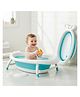 R For Rabbit Bubble Double Finzy Baby Bathtub | Foldable Cocoon Design | Anti-Skid Base & Drain Plug  - White & Blue