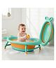 R For Rabbit Bubble Double Finzy Baby Bathtub | Foldable Cocoon Design | Anti-Skid Base & Drain Plug  - Green & Orange