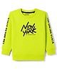 Doreme Terry Knit Full Sleeves Text Printed Sweatshirt - Neon  Green