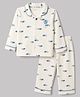 Doreme Single Jersey Knit Full Sleeves  Co-Ords Cloud Printed Shirt & Pajama Night Suit - White