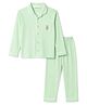 Doreme Single Jersey Knit Full Sleeves Bear Printed Shirt & Pyjama Night Suit - Light Green