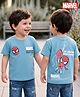Bonfino Marvel Cotton Knit T-Shirt with Half Sleeves and The Amazing Spider-Man Print for in Blue