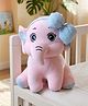 Kids Mandi 30 cm Elephant Soft Toy with Bow Premium Cuddly Stuffed Animal for Babies & Toddlers for Boys & Girls |Plush Toy for Kids & Nursery Décor- Pink