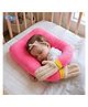Bubzii Baby Hugging Pillow for New Born Head Shaping Neck & Shoulder Support New Born & Infant Pillow Soft & Plush Prevent Flat Head Avoids Startle Reflex Pink