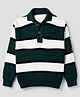 Primo Gino 100% Cotton Knit Pullover with Full Sleeves, Striped Design in Teal Blue