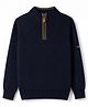 Primo Gino 100% Cotton Knit Full Sleeves Pullover - Navy Blue