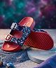 Hopits Space Theme Printed Buckle Detailed Sandals - Royal Blue