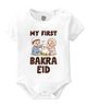 Baby Buzz Cotton Knit Eid Theme Half Sleeves My First Bakra Eid Text Printed Onesie - White