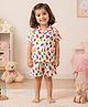 The Magic Wand Cotton Woven Half Sleeves Ice Cream Printed Coordinating Shirt & Shorts Night Suit - White