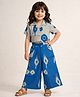 The Magic Wand Cambric Woven Half Sleeves Ikat Printed Shirt & Pant Set - Blue