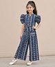 The Magic Wand Cambric Woven Half Sleeves Paisley Printed Coordinating Shirt & Pant Set - Navy Blue