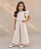 The Magic Wand Cambric  Woven Half  Sleeves Chevron Printed Shirt & Pant Set - Off White