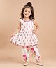 The Magic Wand Cambric Woven Sleeveless Lace Embellished & Floral Printed Kurti & Salwar Set - Fuchsia