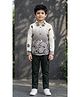 Ahhaaaa Cotton Blend Woven Full Sleeves Floral Printed Shirt & Pants Set - Grey