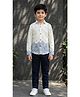 Ahhaaaa Cotton Blend Woven Full Sleeves Floral & Paisley Printed Shirt & Pants Set  - Blue