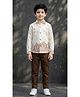 Ahhaaaa Cotton Blend Woven Full Sleeves Floral & Paisley Printed Shirt & Pants Set - Brown