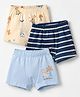Babyhug 100% Cotton Single Jersey Knit Briefs with Striped & Dino Print Pack of 3 in Navy Blue & Cream