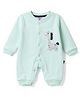Mini Taurus Knitted Full Sleeves Animal Embroidered Sleepsuit - Mint