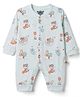 Mini Taurus Knit Full Sleeves Sleep Suits with Koala Print  -Light Blue