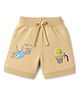 Mini Taurus Knitted Knee Length Dino Printed Shorts With Applique - Light Brown