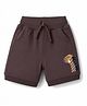 Mini Taurus Knit Knee Length Animal Printed Shorts - Maroon