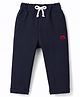 Mini Taurus Knit Full Length Lounge and Track Pants With Applique - Navy Blue