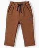 Mini Taurus Knit Full Length Lounge and Track Pants With Applique - Rust  Orange