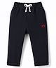Mini Taurus Knit Full Length Lounge and Track Pants With Applique - Black