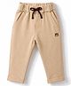 Mini Taurus Knit Full Length Lounge and Track Pants With Applique - Beige