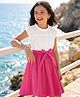 Pine Kids Poplin Woven Raglan Sleeves Frock With Belt - Pink