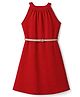 Pine Kids Woven Sleeveless Dress With Belt - Red