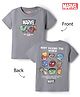 Bonfino Marvel Cotton Half Sleeves T-Shirt with Avengers Print Front & Back - Grey