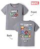 Bonfino Marvel Cotton Half Sleeves T-Shirt with Avengers Print Front & Back - Grey