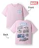 Primo Gino Marvel 100% Cotton Knit Half Sleeves T-Shirt With Back Avengers Graphic - Lavender