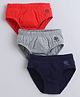 BUMZEE Cotton Knit Solid Briefs Pack Of 3 - Red Grey & Black