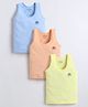 BUMZEE Cotton Knit Solid Color Sleeveless Vest Pack of 3 - Yellow  Peach & Sky Blue