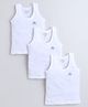 BUMZEE Cotton Knit Solid Color Sleeveless Vest Pack of 3 - White