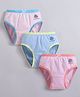 BUMZEE Cotton Knit Solid Color Panties Pack of 3 - Pink & Sky