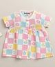 BUMZEE Muslin Woven Frocks Half Sleeves Checks & Floral Print Multi Color 0-3 Months