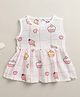 BUMZEE Muslin Woven Sleeveless Frocks with Icecream Print White 3-6 Months