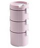 House of Quirk 3Layer 304 Stainless Steel Lunch Box Large Capacity Leak Proof Food Storage Container for Office School & Travel - Mauve