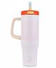House of Quirk 1200 ml Stainless Steel Tumbler with Handle & Pop-Up Lid, Leakproof Travel Cup, Fits Car Cup Holder -