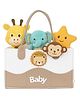 House of Quirk Baby Diaper Organizer Baby Shower Gift Basket Nursery Storage Basket and Car Organizer for Diapers and Baby Wipes White/Brown