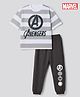 Primo Gino Marvel 100% Cotton Single Jersey Knit Half Sleeves T-Shirt & Pyjama Night Suit with Avenger Print - Silver