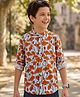 Pine Kids 100% Cotton Woven Full Sleeves Floral Printed Shirt - Multicolor