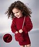 Mark & Mia Full Sleeves Frock With Sling Bag - Red